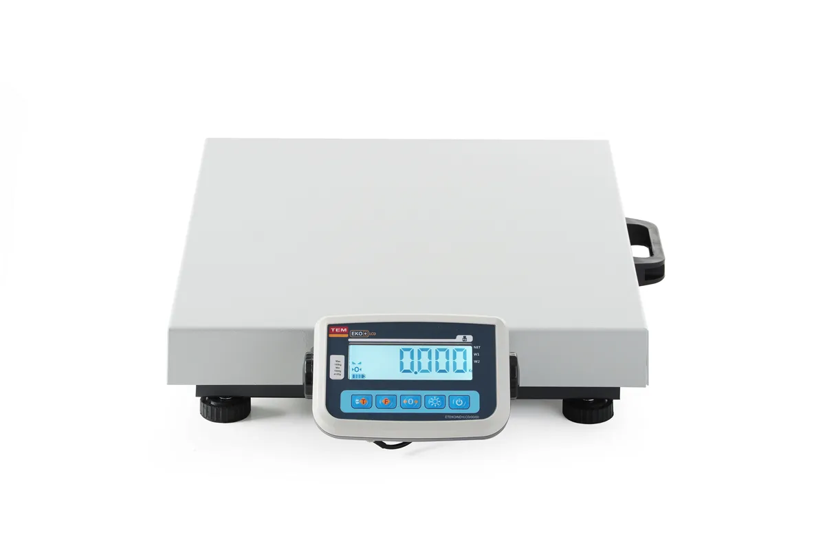 Waga paczkowa przenośna LCD z legalizacją, seria EKO+, 150 kg, xxmm TEM BEK+C050X060150-F