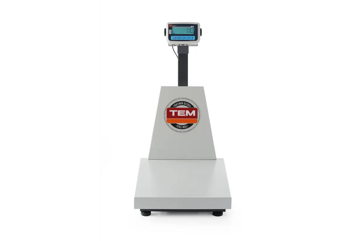 Waga platformowa LCD z wysięgnikiem i z legalizacją, seria EKO+, 300 kg, 500x700x940mm TEM BEK+C050X060300