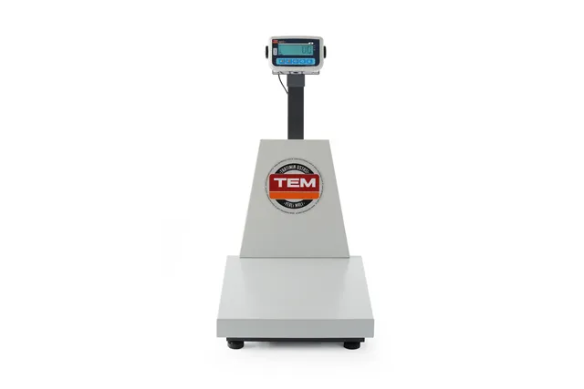 Waga platformowa LCD z wysięgnikiem i z legalizacją, seria EKO+, 300 kg, 500x700x940mm TEM BEK+C050X060300