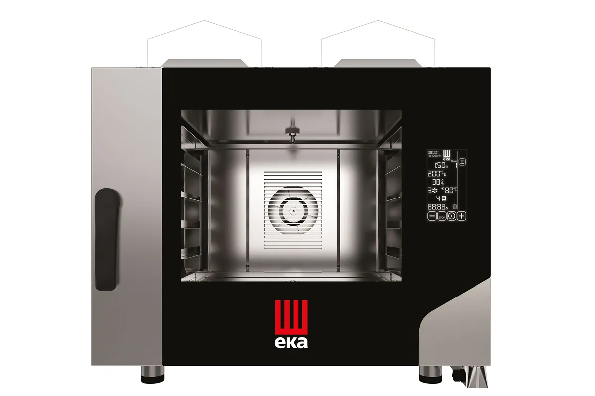 Piec konwekcyjno-parowy Millennial Black Mask Bakery, 4× 600×400 mm gazowy, 230V/300W, 9,3kW, 850x1035x801mm Tecnoeka MKF464GBM