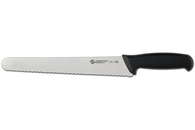 Nóż do ciast Supra, skośne, ząbkowane ostrze, 410mm Ambrogio Sanelli S362.026