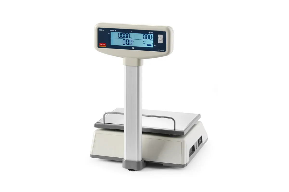 Waga kalkulacyjna LCD z wysięgnikiem i legalizacją, seria EGE, 15 kg, 325x377x394mm TEM TEM015B1D