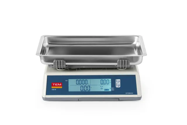 Waga kalkulacyjna LCD z legalizacją, seria EGE, głęboka szalka, 30 kg, 355x330x155mm TEM TEM030C-PZR