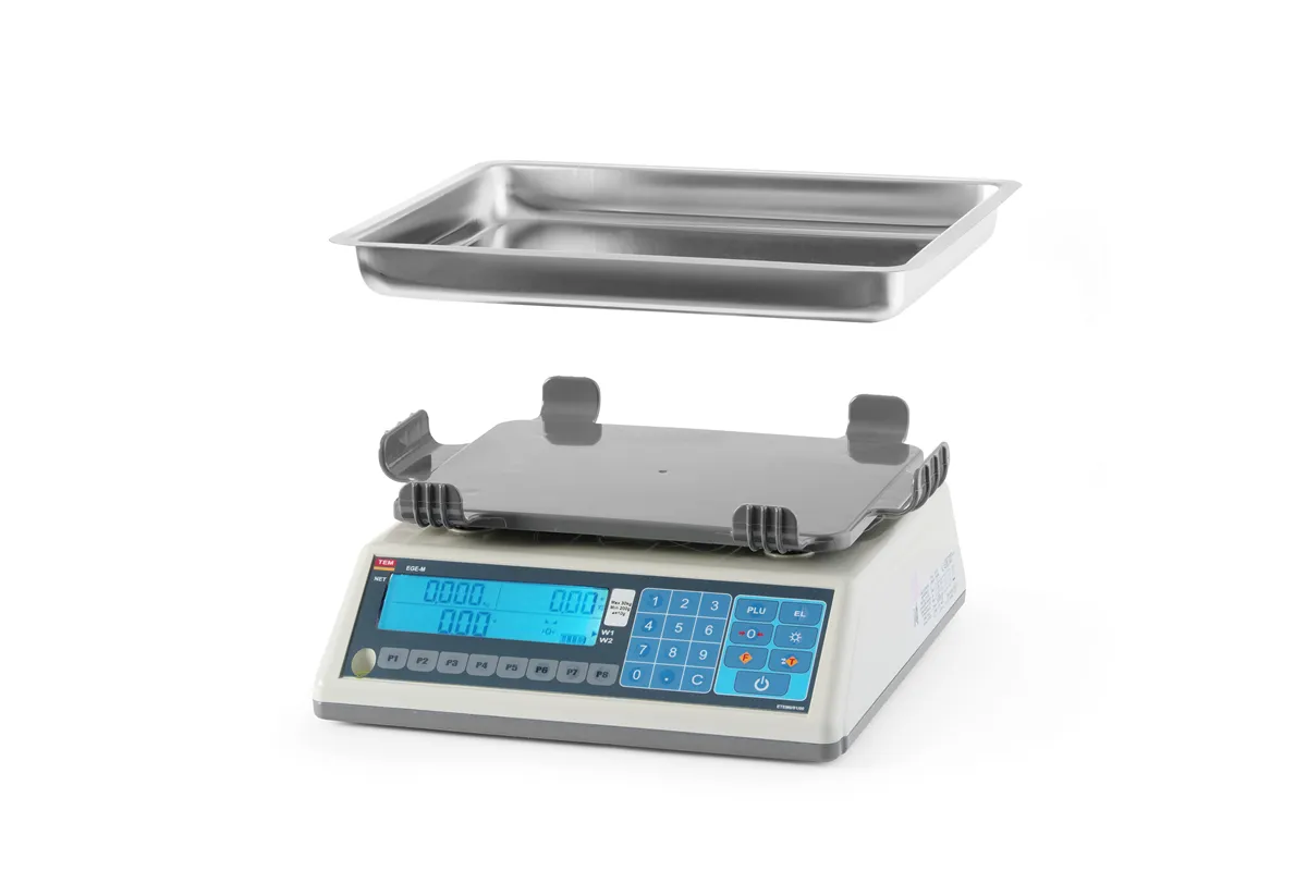 Waga kalkulacyjna LCD z legalizacją, seria EGE, głęboka szalka, 30 kg, 355x330x155mm TEM TEM030C-PZR