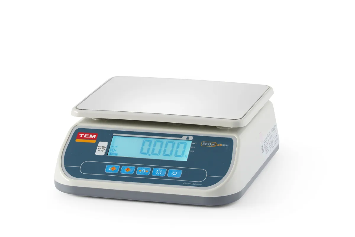 Waga sklepowa LCD z legalizacją, seria SRP+, 30 kg, 295x320x120mm TEM TSRP+LCD30T-D
