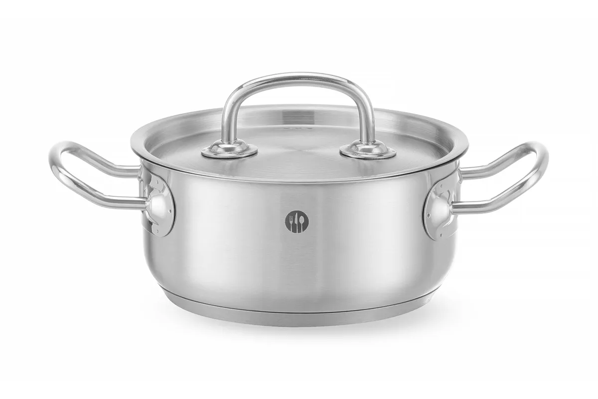 Garnek niski z pokrywką, Kitchen Line, 1,4L, ⌀160x75mm HENDI 836002