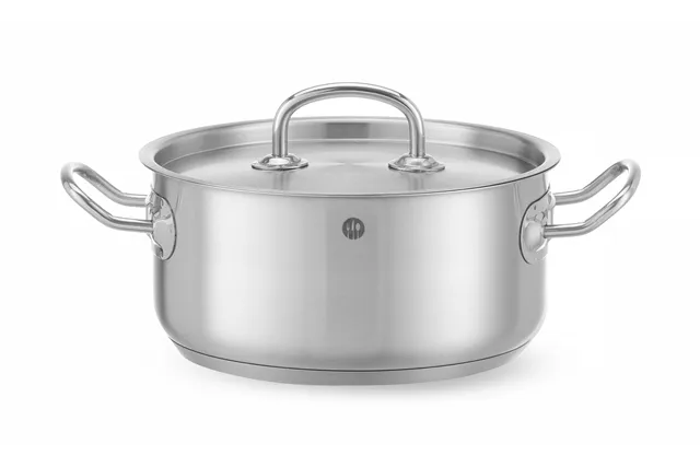 Garnek niski z pokrywką, Kitchen Line, 2,9L, ⌀200x95mm HENDI 836019