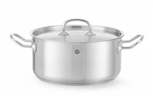 Garnek niski z pokrywką, Kitchen Line, 4,9L, ⌀240x110mm HENDI 836026