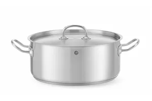 Garnek niski z pokrywką, Kitchen Line, 7,3L, ⌀280x120mm HENDI 836033