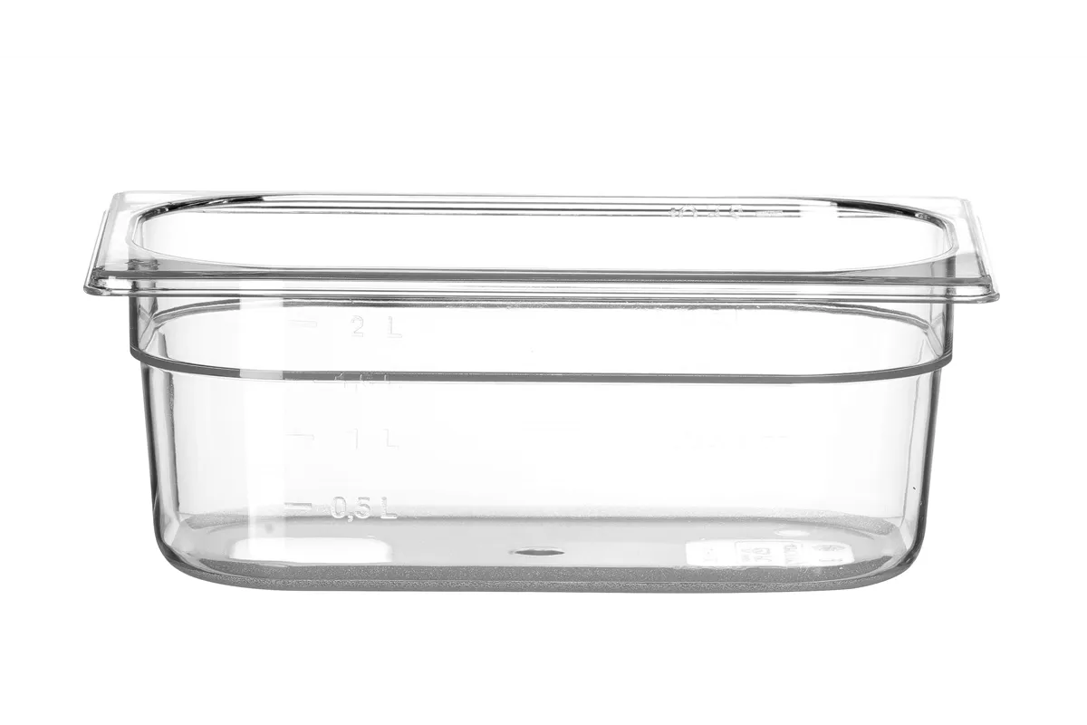 Pojemnik GN 1/4 z poliwęglanu, Profi Line, GN 1/4, 2,8L, transparentny, 265x162x100mm HENDI 861622