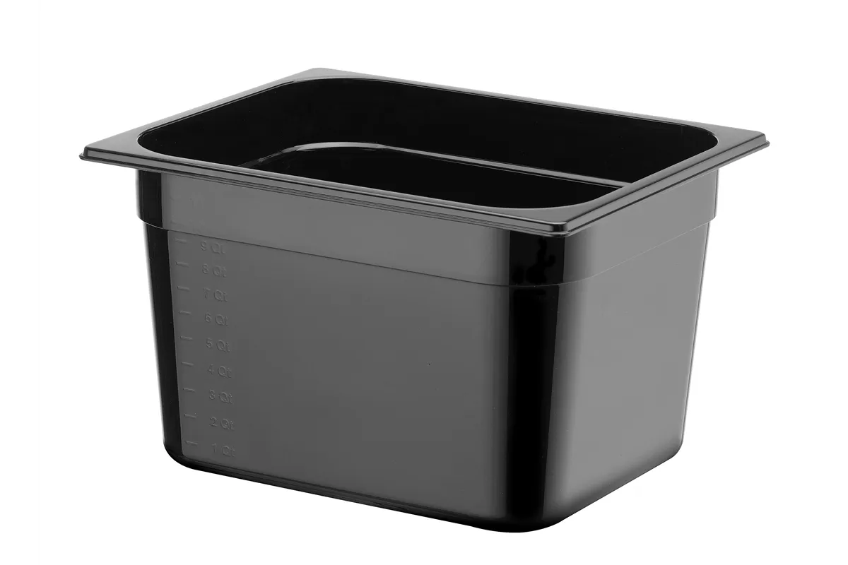 Pojemnik GN 1/2 z czarnego poliwęglanu, Profi Line, 12,5L, czarny, 325x265x200mm HENDI 862407