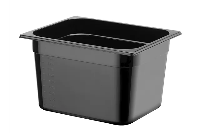 Pojemnik GN 1/2 z czarnego poliwęglanu, Profi Line, 12,5L, czarny, 325x265x200mm HENDI 862407
