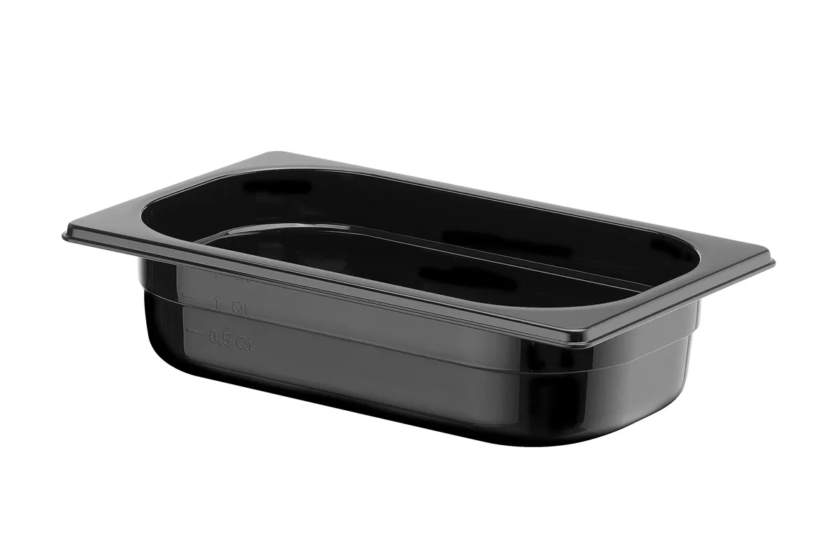 Pojemnik GN 1/4 z czarnego poliwęglanu, Profi Line, GN 1/4, 1,8L, czarny, 265x162x65mm HENDI 862636