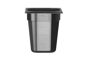 Pojemnik GN 1/6 z czarnego poliwęglanu, Profi Line, GN 1/6, 3,4L, czarny, 176x162x200mm HENDI 862704