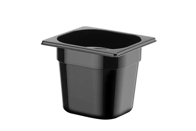 Pojemnik GN 1/6 z czarnego poliwęglanu, Profi Line, GN 1/6, 2,4L, czarny, 176x162x150mm HENDI 862711