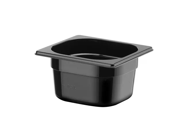 Pojemnik GN 1/6 z czarnego poliwęglanu, Profi Line, GN 1/6, 1,6L, czarny, 176x162x100mm HENDI 862728