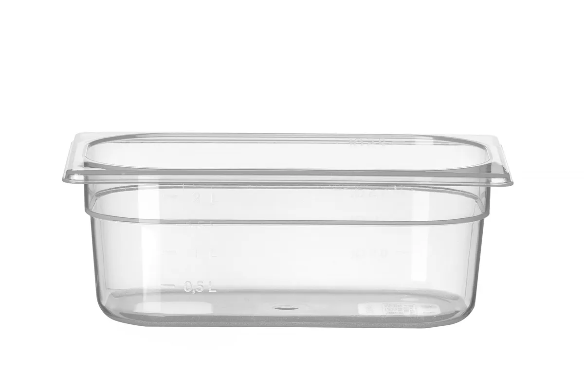 Pojemnik GN 1/4 z polipropylenu, Profi Line, GN 1/4, 2L, transparentny, 265x162x100mm HENDI 880326