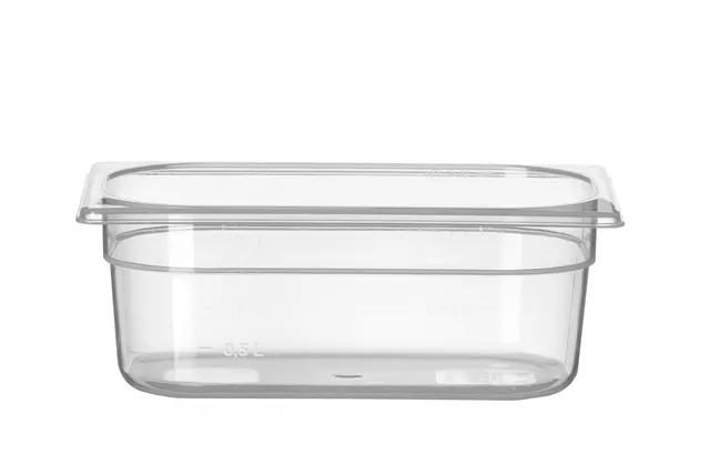 Pojemnik GN 1/4 z polipropylenu, Profi Line, GN 1/4, 2L, transparentny, 265x162x100mm HENDI 880326