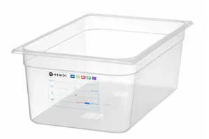 Pojemnik GN 1/1 HACCP, GN 1/1, 28L, transparentny, 530x325x200mm HENDI 880050