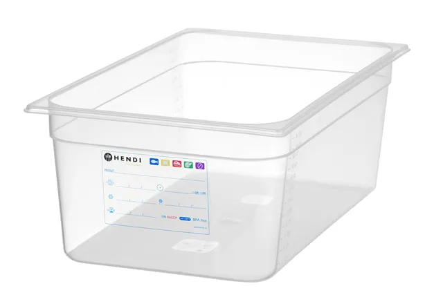Pojemnik GN 1/1 HACCP, GN 1/1, 28L, transparentny, 530x325x200mm HENDI 880050