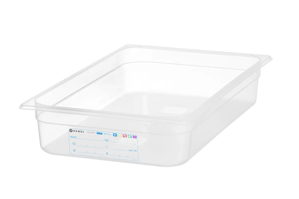 Pojemnik GN 1/1 HACCP, GN 1/1, 12L, transparentny, 530x325x100mm HENDI 880074