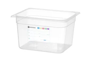 Pojemnik GN 1/2 HACCP, GN 1/2, 12,5L, transparentny, 325x265x200mm HENDI 880159