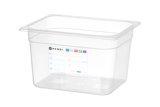 Pojemnik GN 1/2 HACCP, GN 1/2, 12,5L, transparentny, 325x265x200mm HENDI 880159