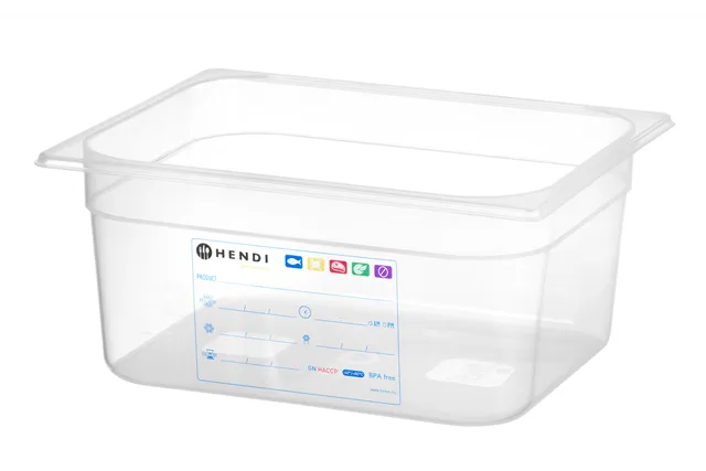 Pojemnik GN 1/2 HACCP, GN 1/2, 9,5L, transparentny, 325x265x150mm HENDI 880166