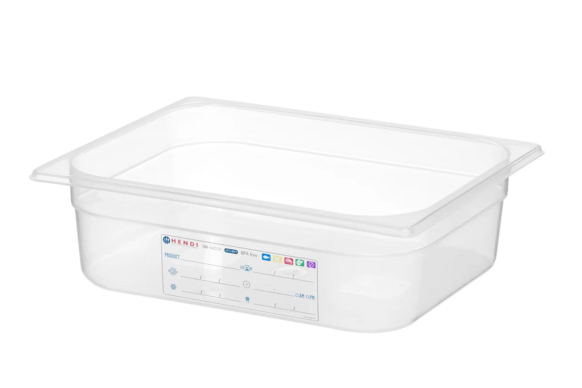Pojemnik GN 1/2 HACCP, GN 1/2, 6,5L, transparentny, 325x265x100mm HENDI 880173