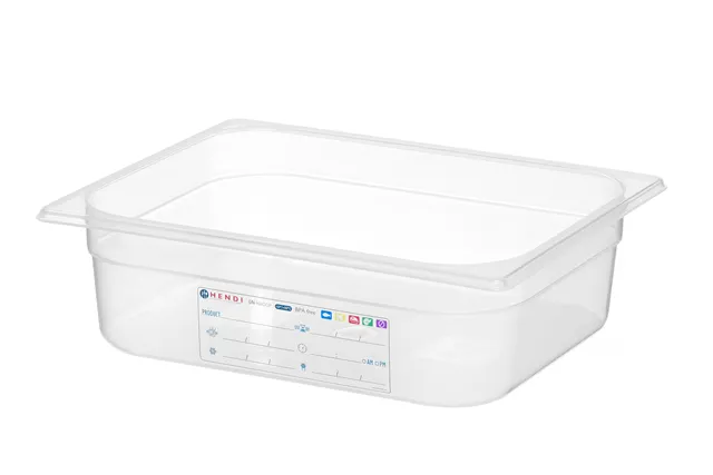 Pojemnik GN 1/2 HACCP, GN 1/2, 6,5L, transparentny, 325x265x100mm HENDI 880173