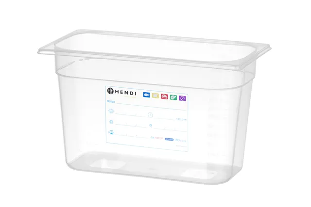 Pojemnik GN 1/3 HACCP, GN 1/3, 7,8L, transparentny, 325x176x200mm HENDI 880258