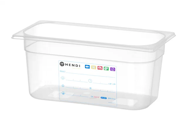 Pojemnik GN 1/3 HACCP, GN 1/3, 5,7L, transparentny, 325x176x150mm HENDI 880265