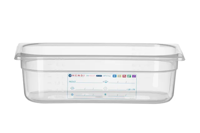 Pojemnik GN 1/3 HACCP, GN 1/3, 4L, transparentny, 325x176x100mm HENDI 880272