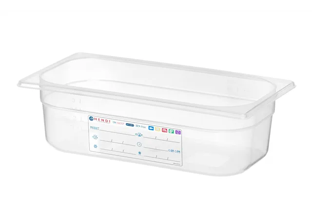 Pojemnik GN 1/3 HACCP, GN 1/3, 4L, transparentny, 325x176x100mm HENDI 880272