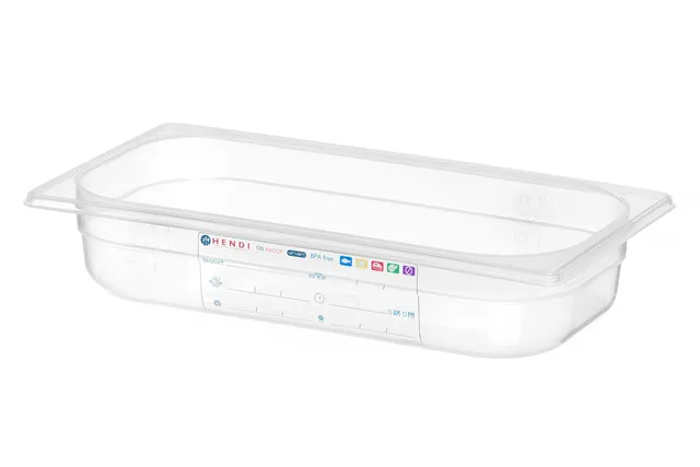 Pojemnik GN 1/3 HACCP, GN 1/3, 2,5L, transparentny, 325x176x65mm HENDI 880289