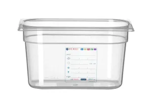 Pojemnik GN 1/4 HACCP, GN 1/4, 4L, transparentny, 265x162x150mm HENDI 880364