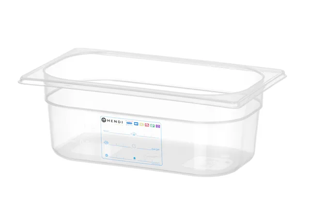 Pojemnik GN 1/4 HACCP, GN 1/4, 2,8L, transparentny, 265x162x100mm HENDI 880371