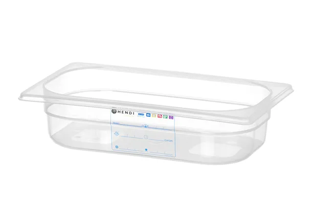 Pojemnik GN 1/4 HACCP, GN 1/4, 1,8L, transparentny, 265x162x65mm HENDI 880388