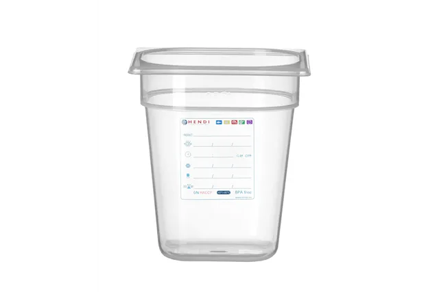 Pojemnik GN 1/6 HACCP, GN 1/6, 3,4L, transparentny, 176x162x200mm HENDI 880456
