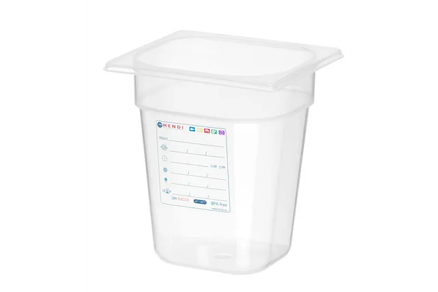 Pojemnik GN 1/6 HACCP, GN 1/6, 3,4L, transparentny, 176x162x200mm HENDI 880456