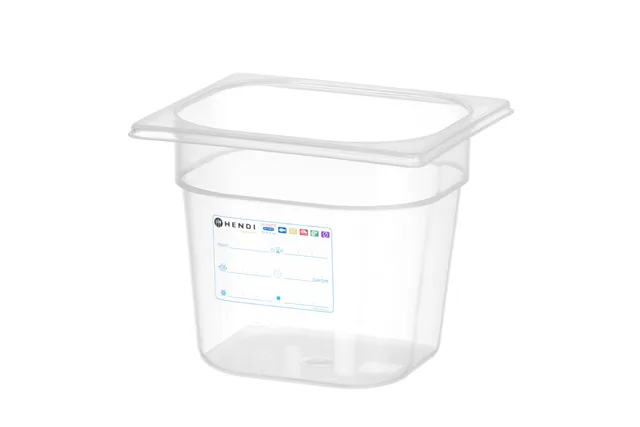 Pojemnik GN 1/6 HACCP, GN 1/6, 2,4L, transparentny, 176x162x150mm HENDI 880463