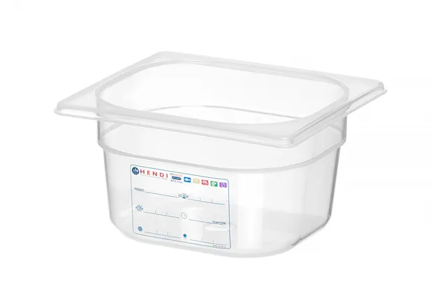 Pojemnik GN 1/6 HACCP, GN 1/6, 1,6L, transparentny, 176x162x100mm HENDI 880470