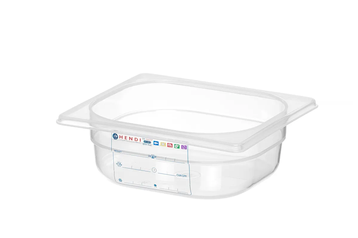 Pojemnik GN 1/6 HACCP, GN 1/6, 1L, transparentny, 176x162x65mm HENDI 880487