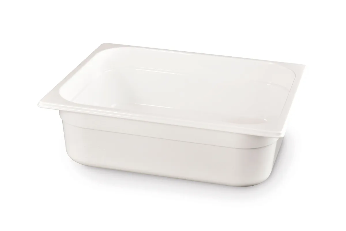 Pojemnik GN 1/2 z białego poliwęglanu, GN 1/2, 6,5L, biały, 325x265x100mm HENDI 862476