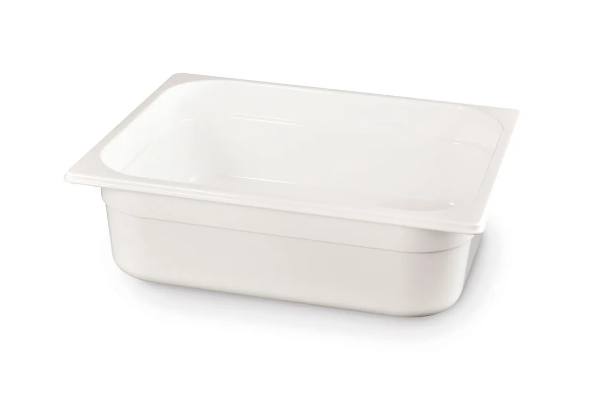 Pojemnik GN 1/2 z białego poliwęglanu, GN 1/2, 4L, biały, 325x265x65mm HENDI 862483