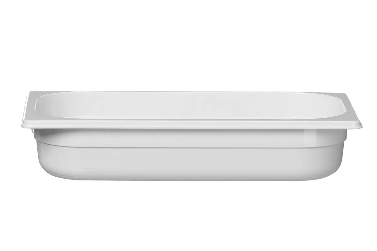 Pojemnik GN 1/3 z białego poliwęglanu, GN 1/3, 2,5L, biały, 325x176x65mm HENDI 862582