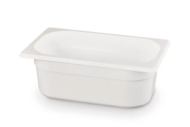 Pojemnik GN 1/4 z białego poliwęglanu, GN 1/4, 2,8L, biały, 265x162x100mm HENDI 862674