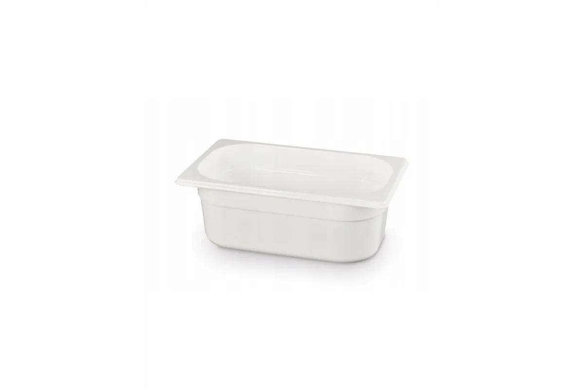 Pojemnik GN 1/4 z białego poliwęglanu, GN 1/4, 1,8L, biały, 265x162x65mm HENDI 862681