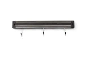 Listwa magnetyczna z haczykami, 3, czarny, 340mm HENDI 820209