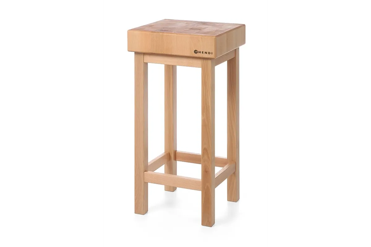 Kloc masarski drewniany z podstawą, 400x400x110mm HENDI 505618